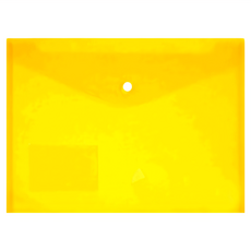 DATABANK 三田文具 橫式鈕扣公文袋 105N A4尺寸 透明PP材質 防水防塵 左下附名片袋 黃色 12個/包, 24 x 33cm