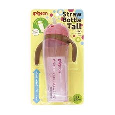 pigeon 貝親 Petit Straw Bottle 兒童用吸管水瓶, 粉色, 330ml, 1個