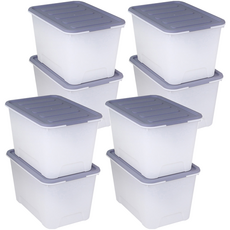 KAZT 多格生活箱 2入套裝 塑膠收納箱, 灰色, 4個