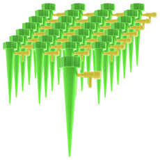 自動澆花器 水量可調節開關 適用各種標準口徑瓶子 PP材質, 綠色, 40個