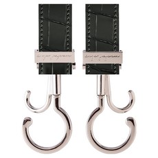 e.x.p. japon 推車掛勾2件組, 專利360度旋轉雙掛勾設計, 白金 + 鱷魚皮黑, 1組