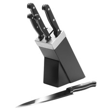 KitchenCraft 刀架 + 刀具5件組, 廚師刀 + 肉刀 + 麵包刀 + 雕刻刀 + 削皮刀 + 刀座, 1組