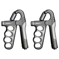 MICHAEL FITNESS 麥克健身 電子計數握力器 人體工學防滑握把 5-100KG可調節力度, 黑灰, 2個, 11.5 x 3 x18.5cm