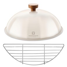 Wagensteiger 象牙白色鍋蓋 + 不鏽鋼網架 32公分 Set, 28cm, 1組
