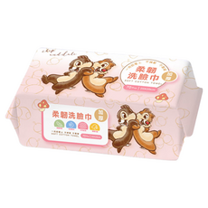 ONEDER 旺達棉品 加厚柔韌洗臉巾 70張, 奇奇與蒂蒂, 柔軟親膚, 1包