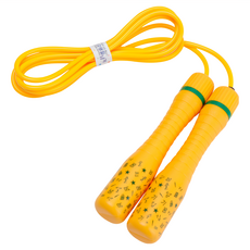 KSY 加長版兒童跳繩, 凹凸握把設計, 繩長可調節, 240cm, 黃色, 1條