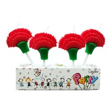 康乃馨蠟燭 4入, 1組, 紅色
