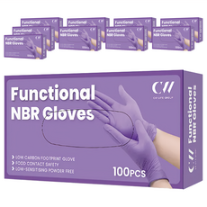 CW life 可營生活選物 NBR丁晴一次性手套 S 紫色, 100片, 10盒