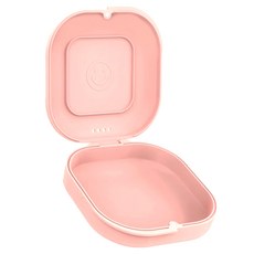 磁吸牙套收納盒 外出透氣攜帶盒 矯正牙套/透明牙套/活動假牙適用, 山茶粉, 1個