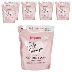 pigeon 貝親 洗髮慕斯補充包 粉色花香, 300ml, 6包