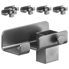 FAmILyLIFE 生活 簡約風免打孔吹風機置物收納架 免釘膠款, 神秘灰, 6個