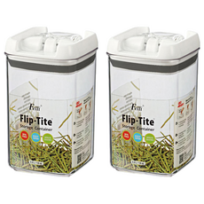 Felli 飛綠 易撥方形密封罐, 0.4L, BPA Free, 易開, 節省空間, 2個, 73 x 73 x 128mm