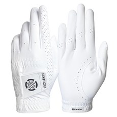 TECH SKIN 青少年彈性貼合合成皮革高爾夫手套 (雙手用), 白色, 1組