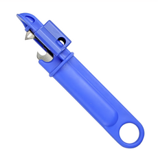 CANARY 長谷川刃物 瓦斯噴霧罐洩氣小幫手 工具鋼 ABS樹脂 140mm, 1個, 藍色