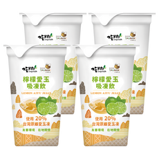 吃果籽 檸檬愛玉吸凍飲，嚴選高雄桃源區愛玉，愛玉凍比例高達20%, 220g, 4罐