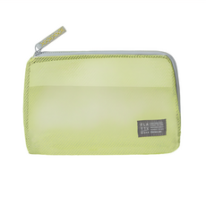 KING JIM FLATTY SHEER 5164-YL 多功能網狀拉鍊袋 M, 黃色, 1個