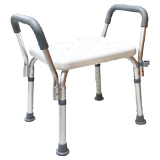 Fullicon 護立康 無背洗澡椅 鋁合金材質 PE防滑坐板帶孔排水 PU防滑海綿扶手, BT006, 1個