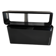 Yamazaki 山崎 磁吸ABS分離式傘架, 長傘4根, 折疊傘4根, 上支架:18.8 × 5 × 5cm，下支架:18.8 × 5 × 8cm, 黑色, 1組