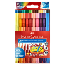 FABER-CASTELL 輝柏 握得住抗壓三角筆桿彩色筆 155320, 20色, 1盒