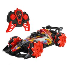 QIANKUN 1:16 麥克納姆輪噴霧排氣2.4G遙控賽車 + USB3.7V充電電池 + 遙控器 112430, 紅色, 1台