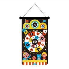 Janod 磁性趣味標靶 嘉年華 適合4歲以上兒童 貼心掛繩設計 安全平頭磁性飛鏢, 1個, 65 x 44cm