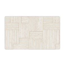 PVC防油防水皮革地墊 短款(45 x 75cm) 編織條紋 米色, 1件