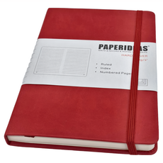 PAPERIDEAS 硬皮 橫線 A5 188頁筆記本, 紅色, 1本