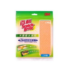 3M Scotch-Brite 百利 木漿吸水抹布 2片, 1包