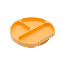 BUMKiNs 矽膠餐盤，100%矽膠，耐熱，適用年齡：6個月以上, 單品, 香橙黃, 1個