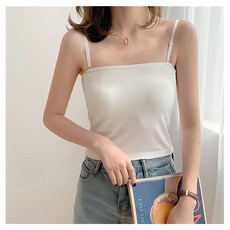 邁茲爾國際企業有限公司 可調平口百搭帶胸墊背心 2件 Set, 胸圍:60cm(有彈性可拉伸)全長:40cm肩帶可調可拆, 白