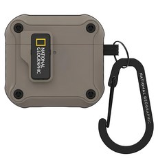 NATIONAL GEOGRAPHIC 國家地理 RuggedBumper 自動開蓋保護殼, AirPods 4, 灰褐色, 1個