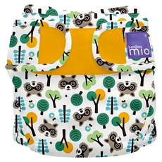 BAMBINO MIO 魔鬼氈成長型防水尿布兜, RACCOON RETREAT 白色 + 綠色, 1件