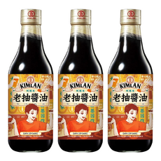 KIMLAN 金蘭 老抽醬油, 適用於紅燒、燜煮，可調拌蒸魚、海鮮, 590ml, 3瓶