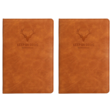A5 羊巴皮筆記本 加厚款, 80g道林紙, 180張/360頁, 棕色, 2本