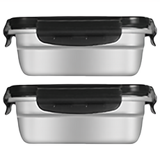 Mega 304不鏽鋼密封保鮮盒 350ml 14.5x11x5公分 食品級, 2個, 2入