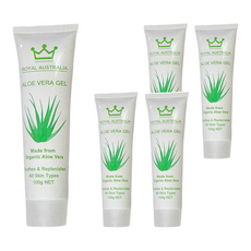 ROYAL AUSTRALIA 舒緩蘆薈凝膠 有機蘆薈 適合所有膚質, 100g, 5條