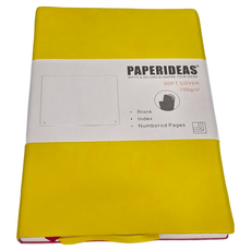PAPERIDEAS A5 軟皮 空白筆記本, 188頁, 100g/s², 檸檬黃, 1本