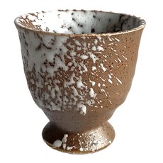 美濃燒 茶釉吹墨湯吞杯 日本製, 1個