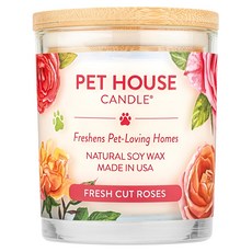 PET HOUSE 室內寵物香氛蠟燭 鮮採玫瑰 可燃燒長達60小時, 255g, 1罐