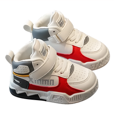 bebehome 中小童高筒護踝機能運動鞋，人造皮革鞋面，橡膠鞋底, 170mm, 紅色