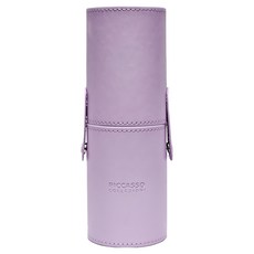 PICCASSO 畢卡索 Collezioni 皮質圓筒刷具桶 可拆分雙收納桶 按鈕固定, 紫色, 1個