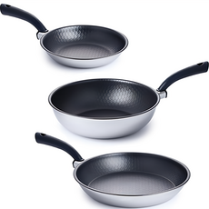 Altenbach Hexa 5層不鏽鋼鍋3件組 電磁爐適用, 煎鍋22cm + 28cm + 平底鍋28cm, 混和顏色, 1組