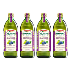MONINI Oils 莫尼尼葡萄籽油 1L/瓶 義大利原裝進口 富含維生素E 適合煎炒炸, 4瓶
