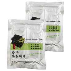 創鑫生機 杏仁海苔脆片素 嚴選杏仁海苔白芝麻 低溫烘焙 酥脆非油炸, 30g, 2包