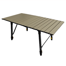 Cypress Creek 賽普勒斯 小松蛋捲桌 鋁合金材質, 50cm, 98 x 50 x 46~67cm, 卡其色