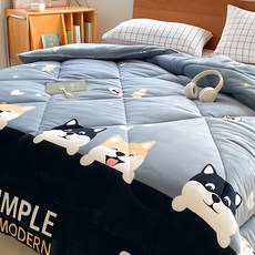 LoveCity 寢城之戀 超保暖重磅雙面法蘭絨暖暖被, 柴犬