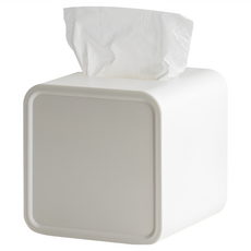 comet 方形盒裝紙巾與捲筒紙巾共用收納盒 13.8 x 13.8 x 13.8cm, 1個, 白色