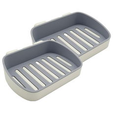 免打孔無痕可愛肥皂架, 可旋轉配色肥皂架 - 白色, 2個