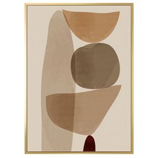 Boluo 菠蘿選畫所 幾何 平凡IV 240g/m²高磅數油畫布 松木實木內框+PS環保外框, 59.4 x 42cm, 金色