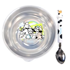 Basilic 貝喜力克 304不鏽鋼吸盤碗 附蓋 + 湯匙 260mL, 混合顏色, 1組